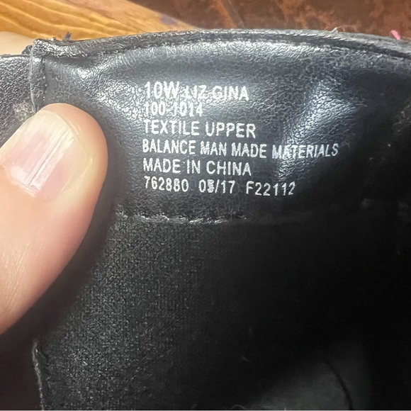 Floral Ankle Boots - Navy, Black and Pink, Liz Claiborne Size 10W - Picture 12 of 16